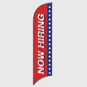 Now Hiring Patriotic Feather Flag