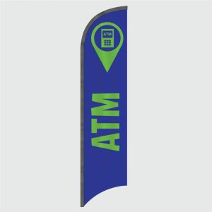 Blue ATM Feather Flag