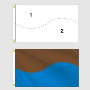 Custom 2-Color Wave Horizontal Flag