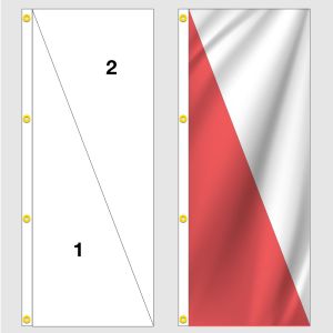 Vertical Custom Color Flag - 2 Color Diagonal
