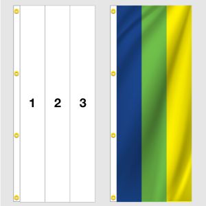 Vertical Custom Color Flag - 3 Color Striped