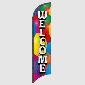 Welcome Balloons Feather Flag