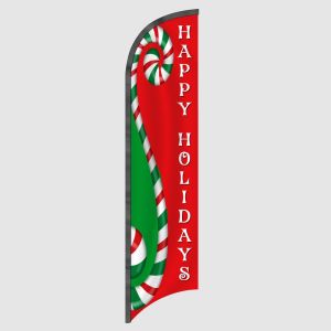 Happy Holidays Candy Cane Swirl Feather Flag