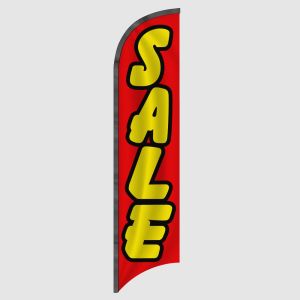 Sale Yellow on Red Feather Flag