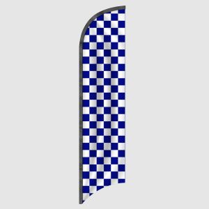 Blue and White Checkered Feather Flag