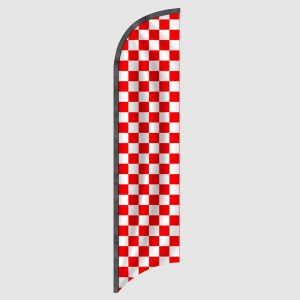 Red and White Checkered Feather Flag