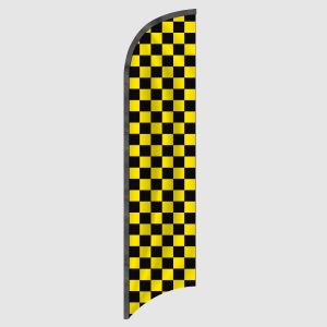 SOLD OUT - Black and Yellow Checkered Feather Flag