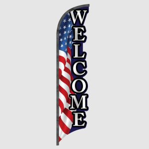 3D Star Spangled Welcome Feather Flag