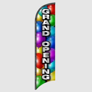 Grand Opening Balloons Feather Flag