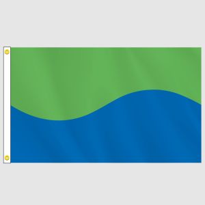 Lime, Blue Horizontal Flag