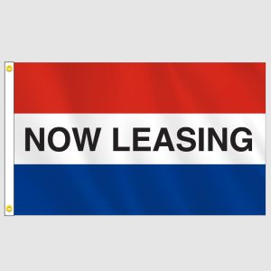 Now Leasing Message Horizontal Flag
