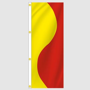 Yellow, Red Vertical Flag