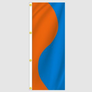 Orange, Ocean Blue Vertical Flag