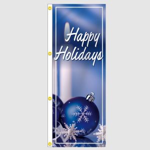 Happy Holidays Blue Holiday Vertical Flag