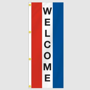 Welcome Message Vertical Flag