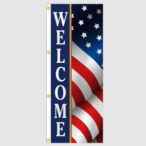 Welcome Old Glory Vertical Flag