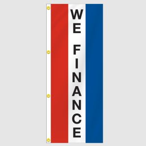 We Finance Message Vertical Flag