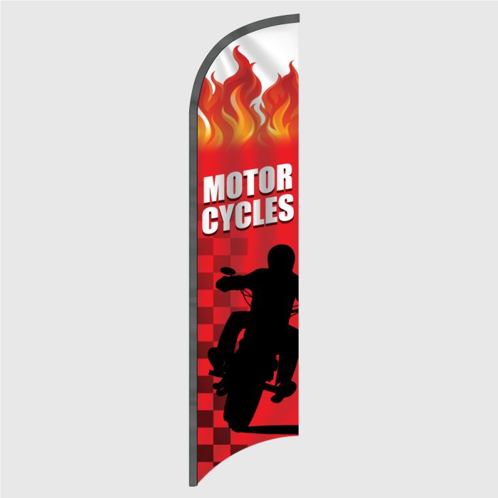 Motorcycles Fire Feather Flag
