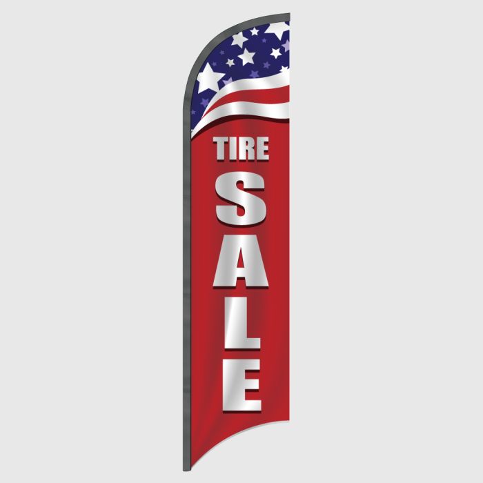 Tire Sale Patriotic Stars Feather Flag