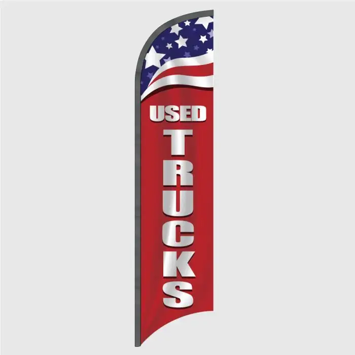 Used Trucks Patriotic Stars Feather Flag