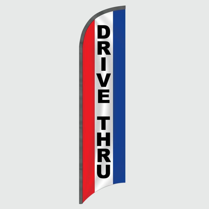 Drive Thru Red, White and Blue Feather Flag
