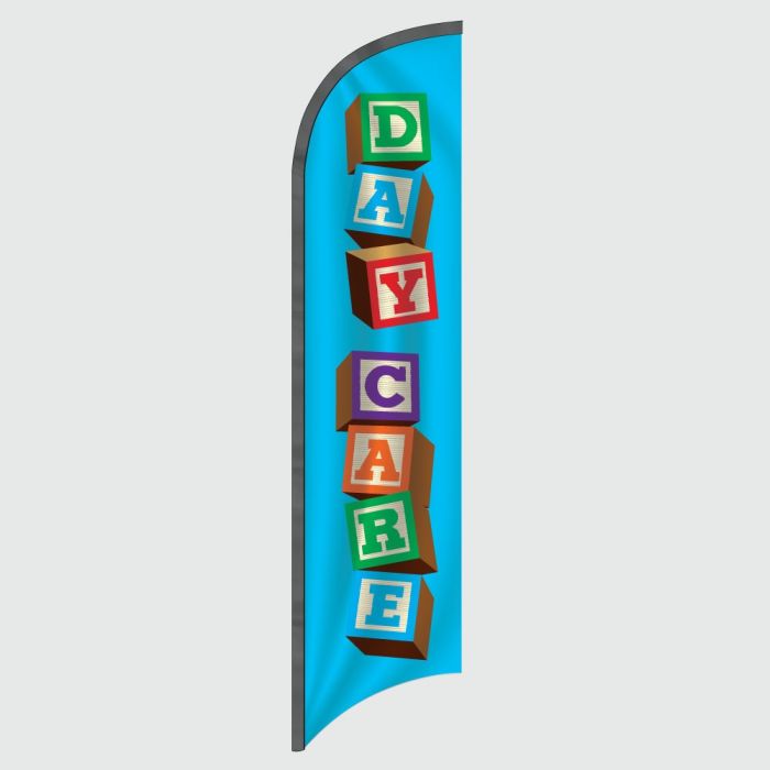 Day Care Blue Feather Flag