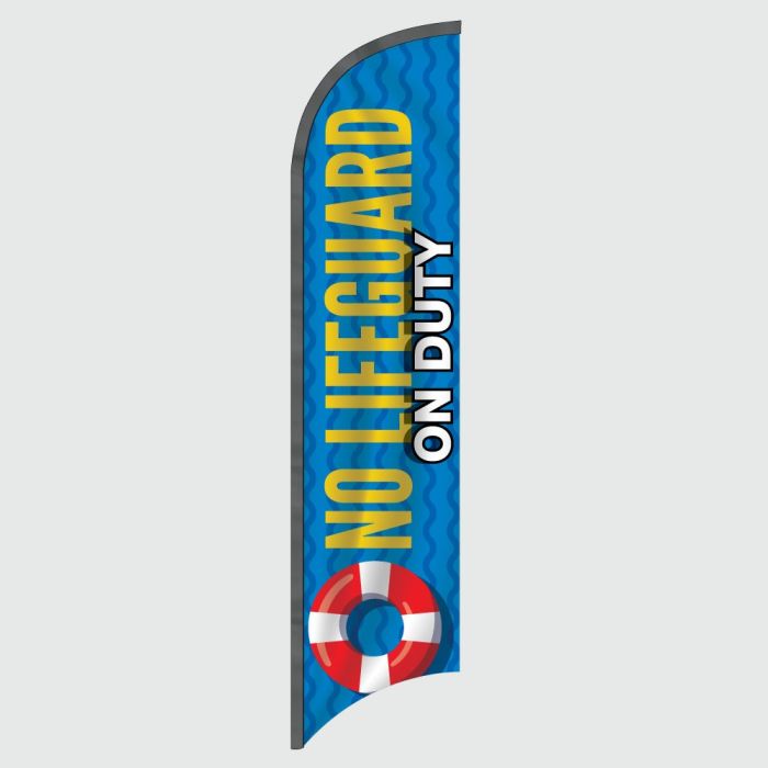 No Lifeguard Feather Flag