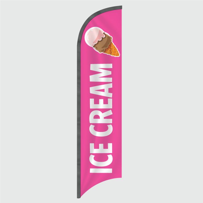 Ice Cream Pink Feather Flag