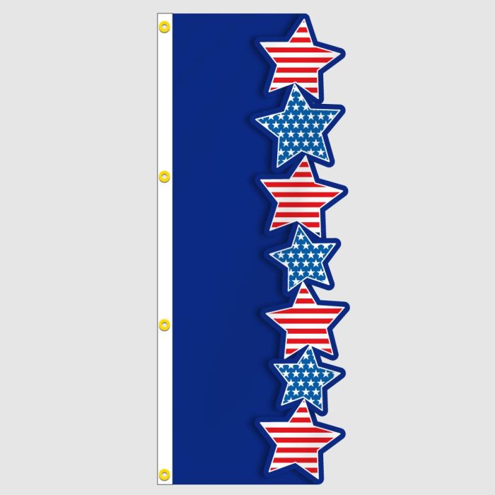 3D Blue Star Vertical Flag 3D Blue Star Vertical Flag