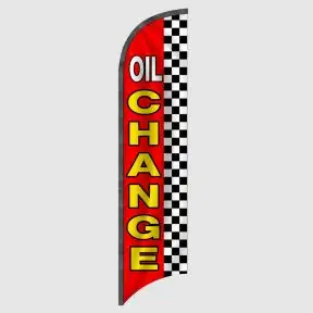 Oil Change Checkered Feather Flag
