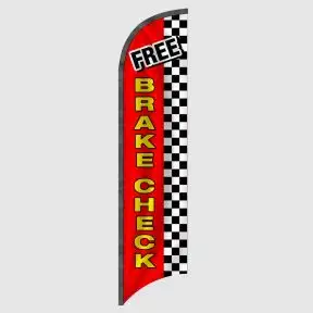 Free Brake Check Checkered Feather Flag