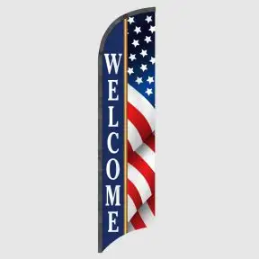 Welcome Patriotic Feather Flag
