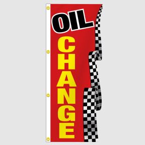 SOLD OUT - 3D Oil Change Checkered Ribbon Vertical Flag