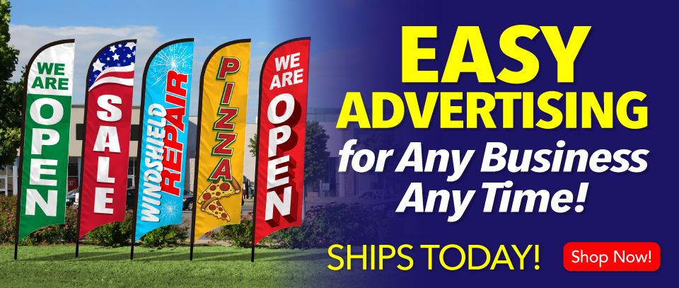 Feather Flags by Purpose Easy Advertising for Any Business Any Time with Feather Flags!